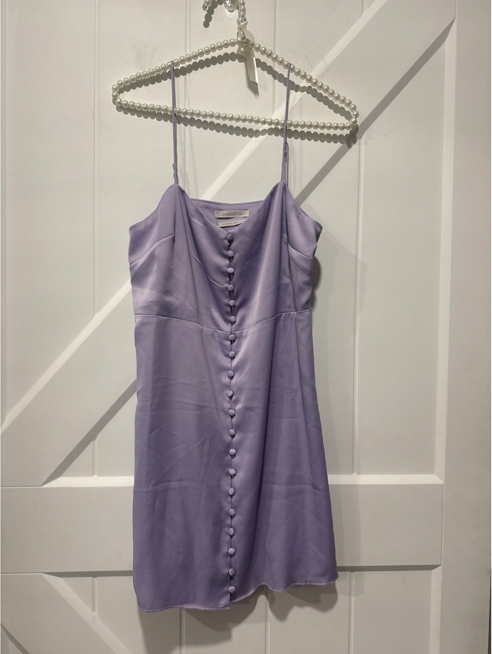 Urban Outfitters Lilac Satin Button-Front Slip Dress with Side Zipper, NWT, S